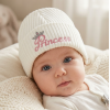 KW120: Baby Embroidered Princess Knitted Hat (Newborn -3 Months)